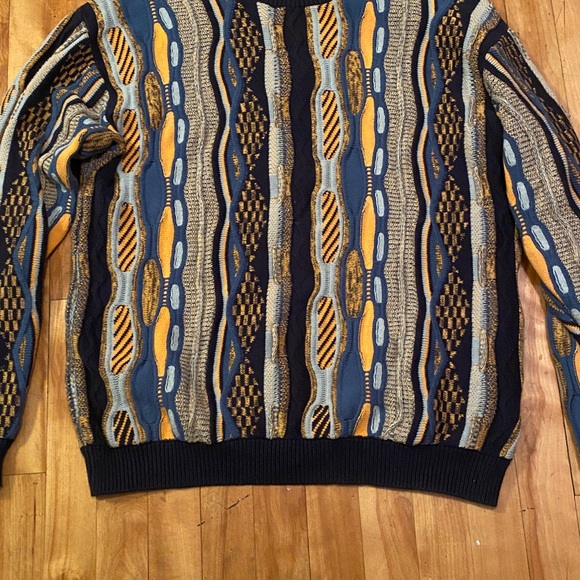 Vintage Coogi Style DJab Multicolor Crewneck Cable Knit Sweater size M - Picture 6 of 11